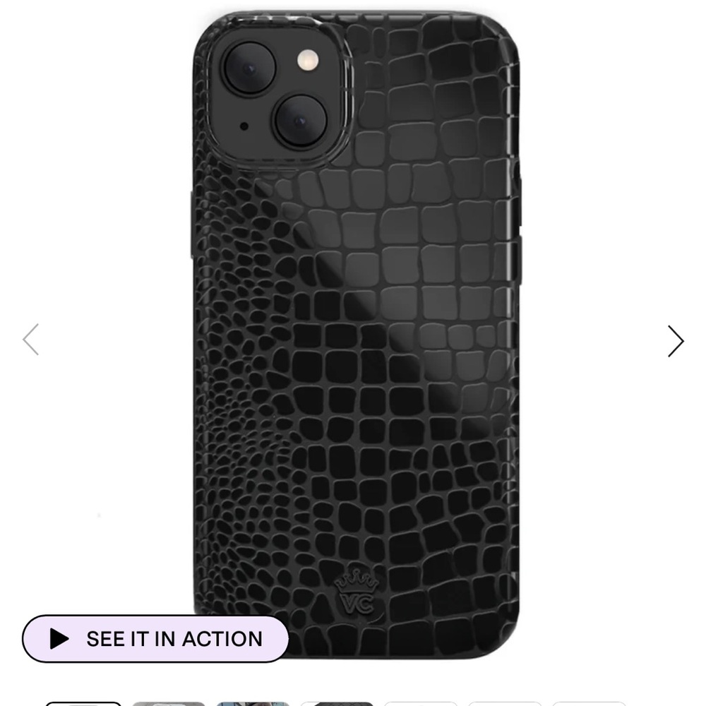 Velvet Caviar Black Croc iPhone 15 Case